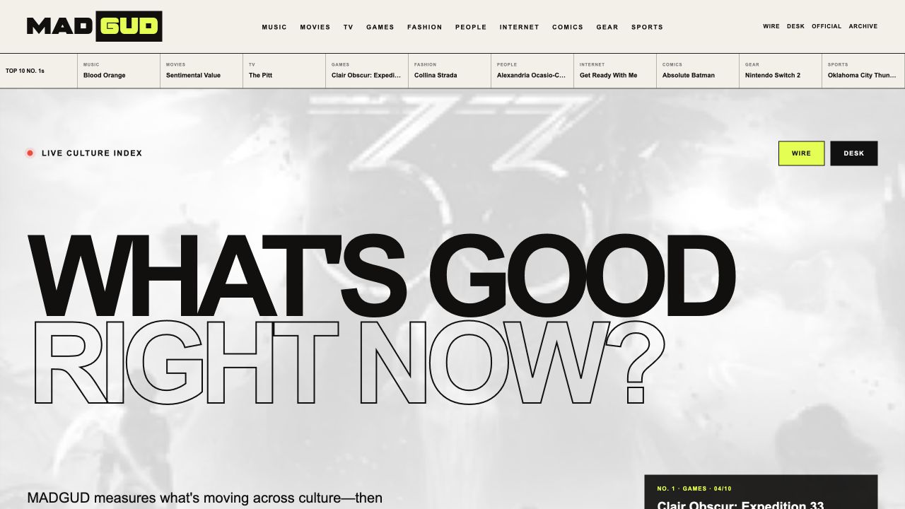 MADGUD culture index landing page
