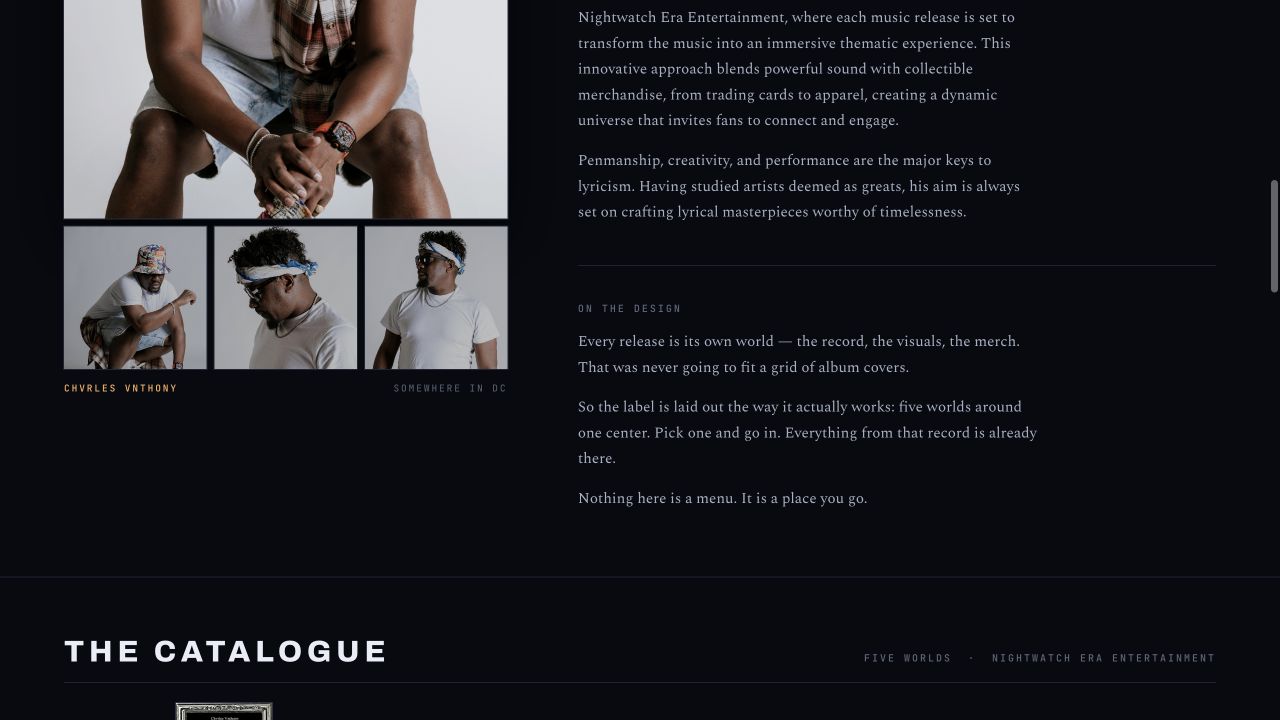 Nightwatch Era artist story and catalogue transition